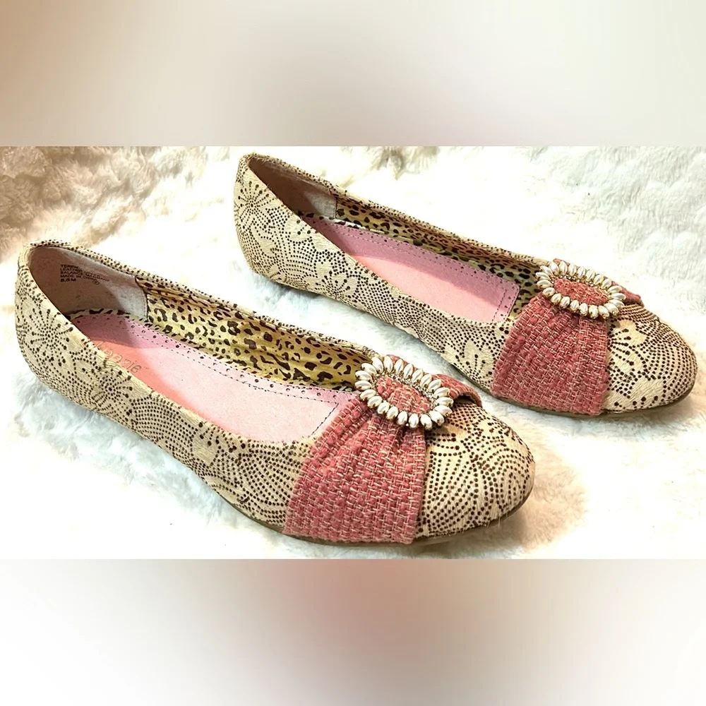 Kenzie Teren leather tweed Ballet slip on flats women’s size 8.5M - Picture 1 of 11